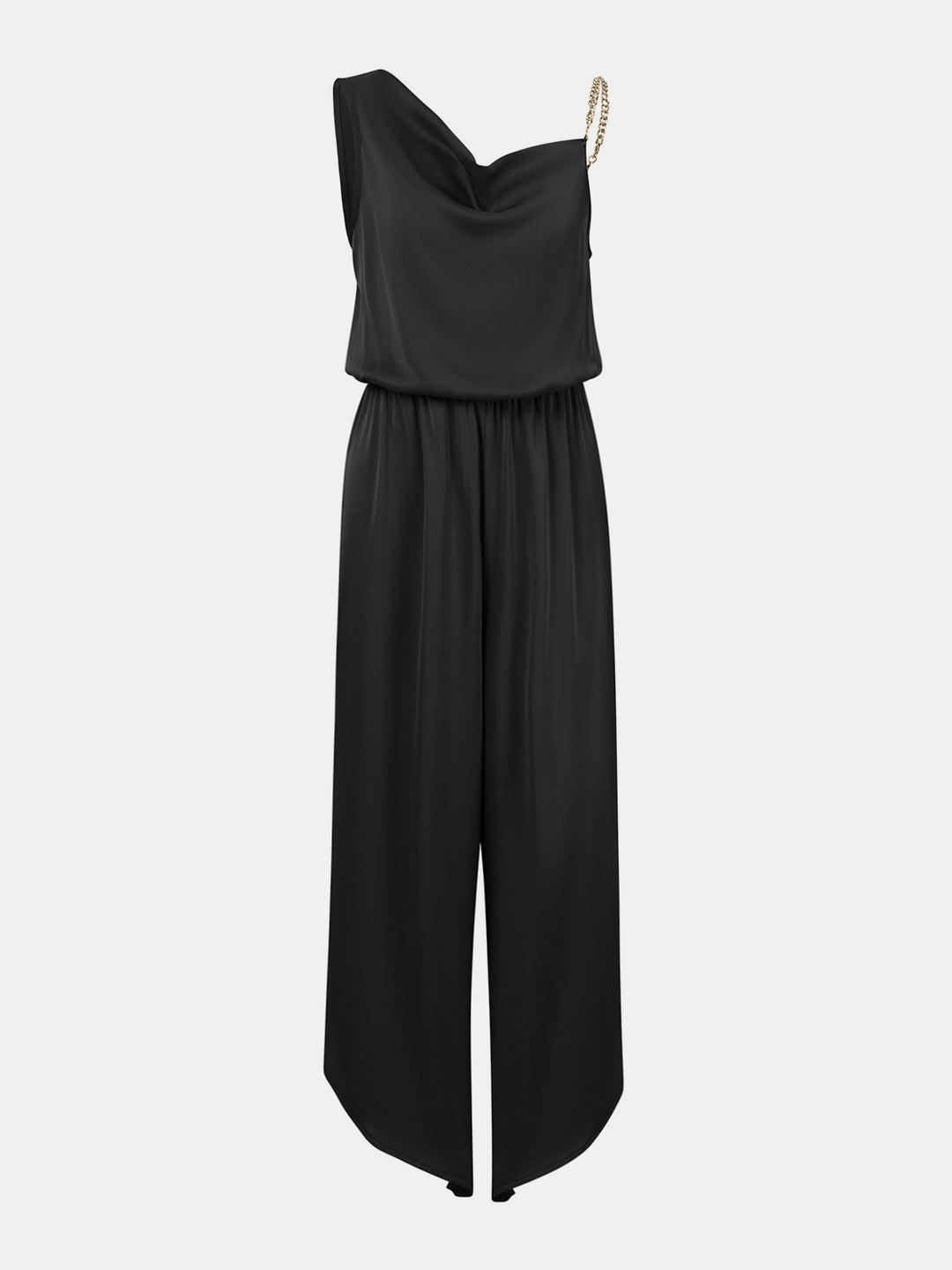 Diana Chain Detail Asymmetrical Neck Jumpsuit - Vanity Couture