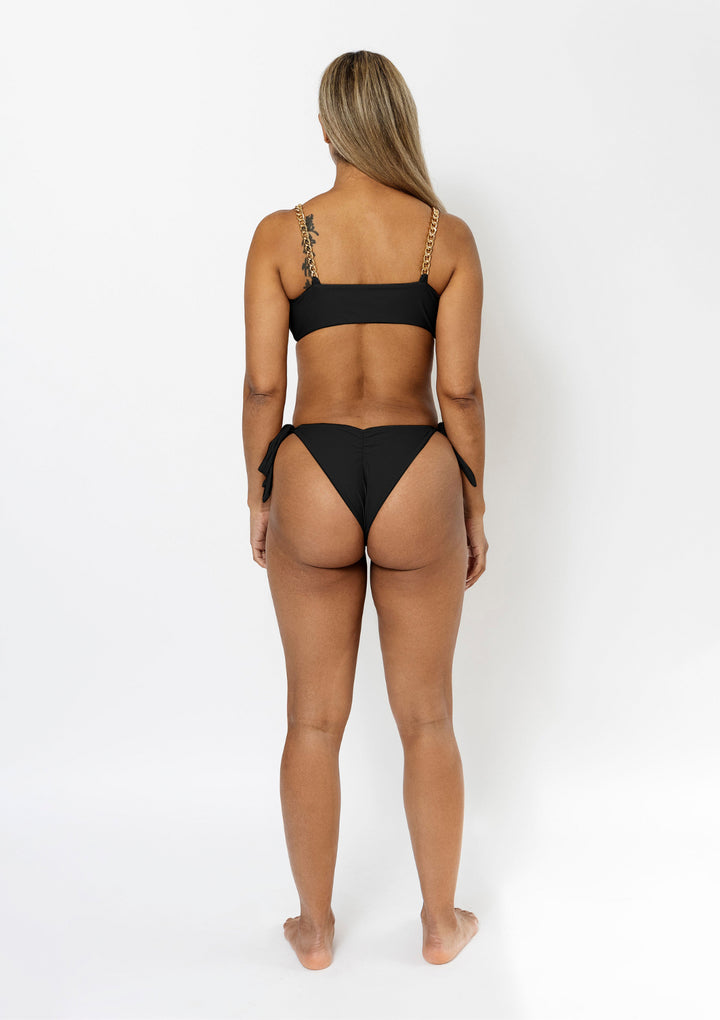 Tasha-Front-Tie-Up-Bikini-Bottom-With-Gold-Chains-In-Black-Womens-Trending-Sexy-Chic-Swimwear-Resort-Wear-Luxury-Fashion|Vanity-Couture-Boutique