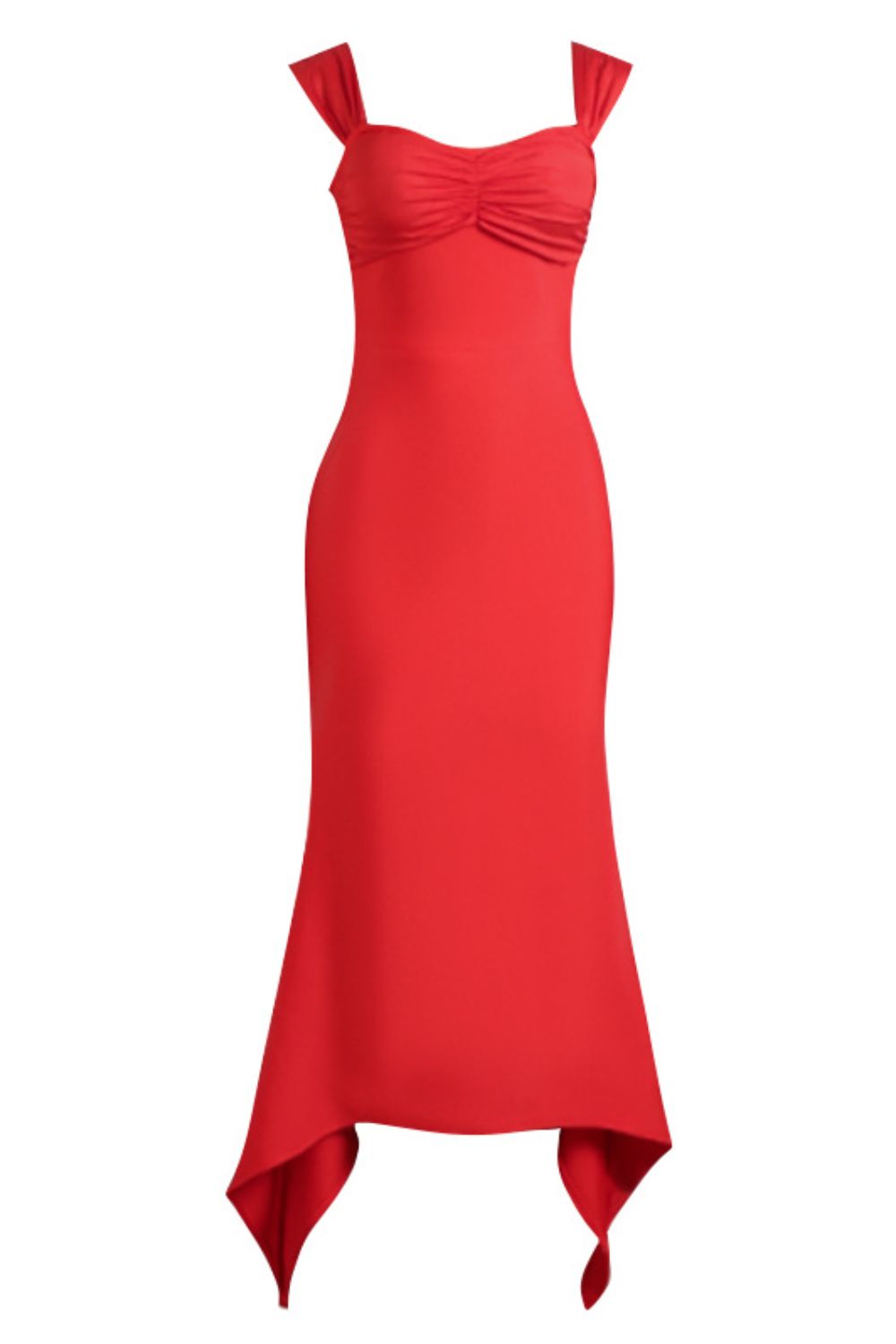 Ruched Sweetheart Neck Hem Detail Dress - Vanity Couture