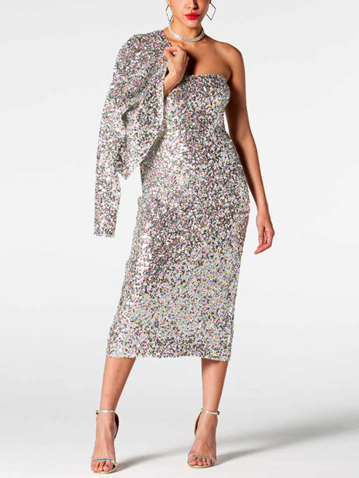 Holly Sequin Cardigan and Strapless Dress Set - Vanity Couture