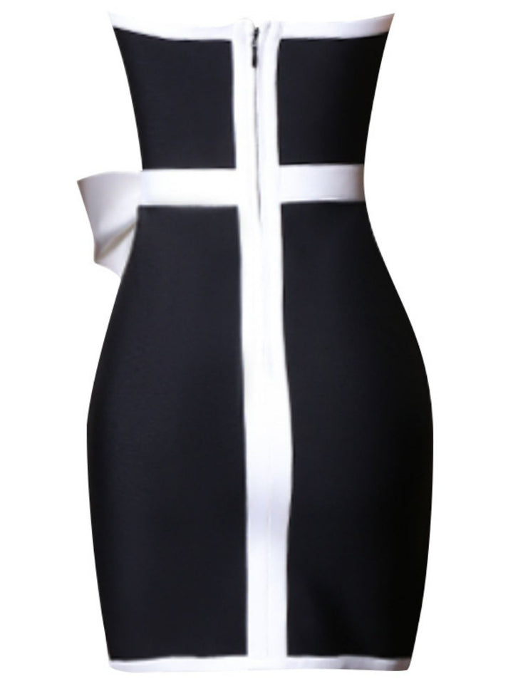 Jane Strapless Dress With Bow Detail - Vanity Couture