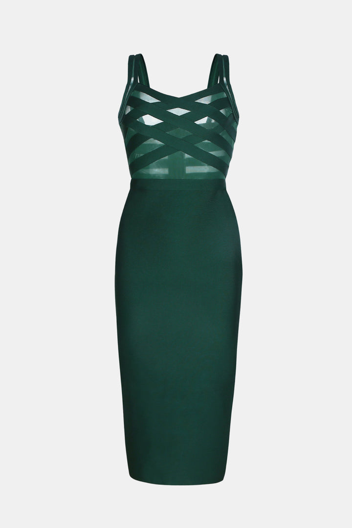 Libby Sleeveless Mesh Bandage Dress - Vanity Couture