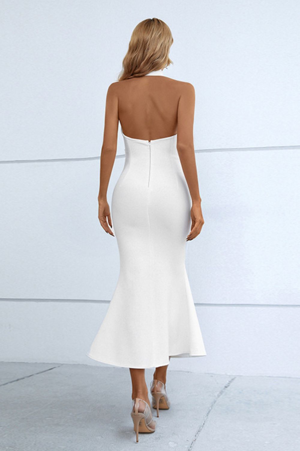 Cameron Halter Trumpet Midi Bodycon Dress - Vanity Couture