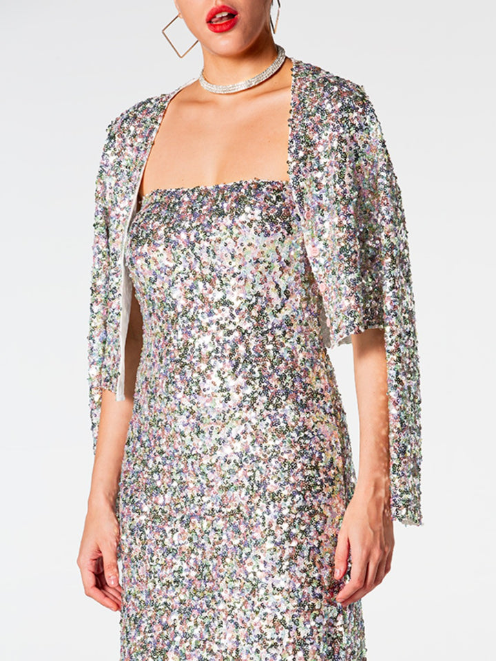 Holly Sequin Cardigan and Strapless Dress Set - Vanity Couture