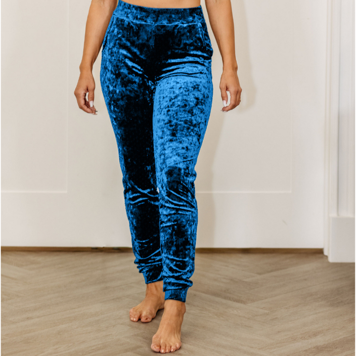 ROYAL BLUE TAILORED JOGGERS - Vanity Couture