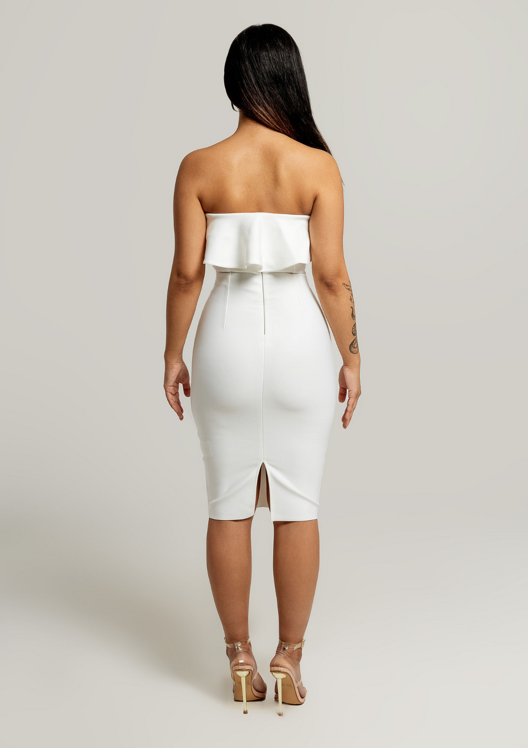 Lola-Ruffle-Strapless-Bandage-Bodycon-Dress-White-Sext-Womens-Cocktail-Dress-Fashion-Classy-Trending|Vanity-Couture-Boutique